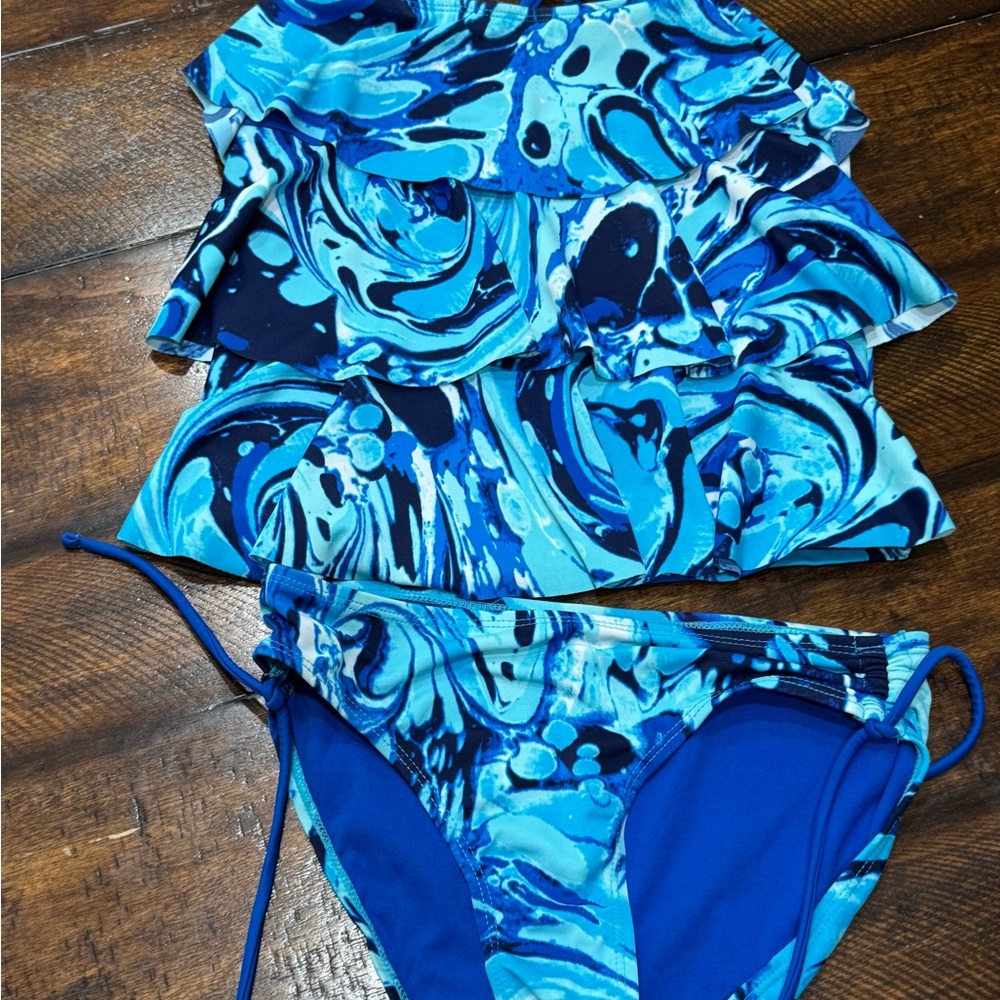 Justice Blue Swirl Tankini Set